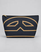 Bold Personalized Monogram Accessory Cosmetic Pouch – Navy & Camel