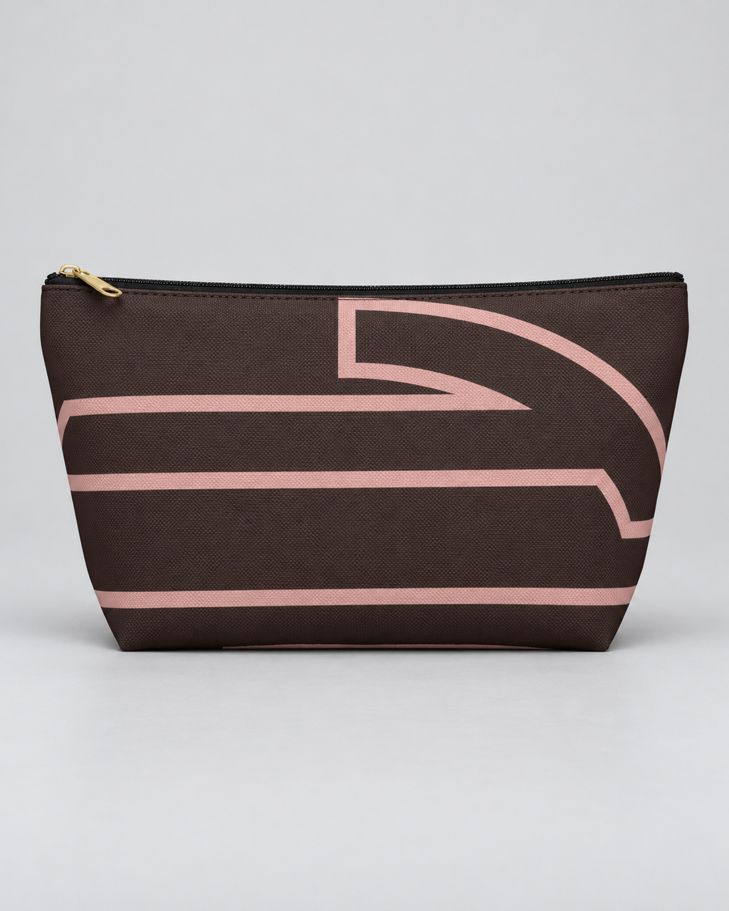 Bold Personalized Monogram Accessory Cosmetic Pouch – Chocolate & Blush