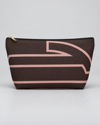 Bold Personalized Monogram Accessory Cosmetic Pouch – Chocolate & Blush