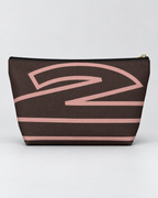 Bold Personalized Monogram Accessory Cosmetic Pouch – Chocolate & Blush
