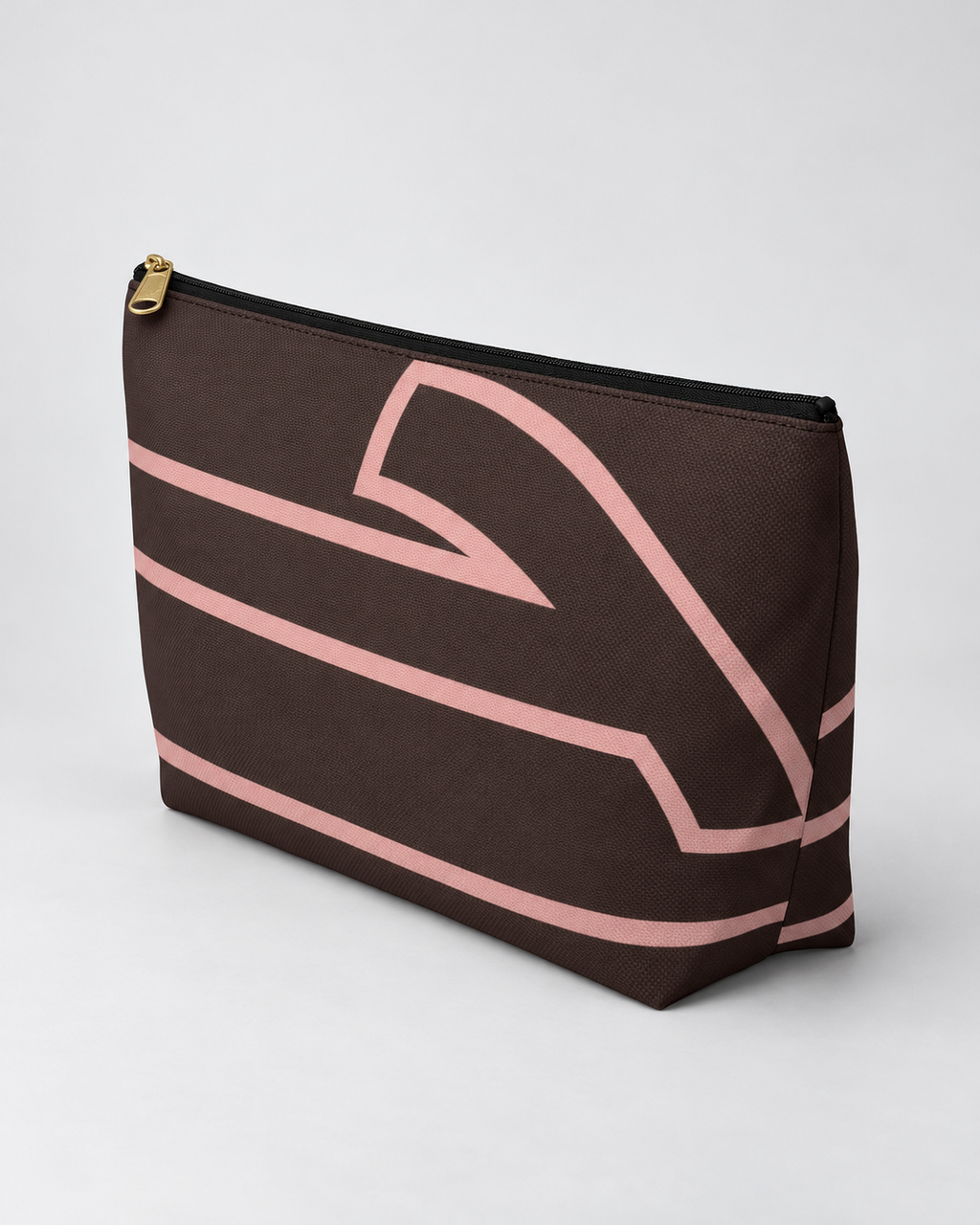 Bold Personalized Monogram Accessory Cosmetic Pouch – Chocolate & Blush