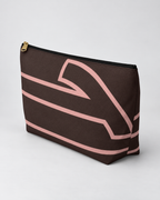 Bold Personalized Monogram Accessory Cosmetic Pouch – Chocolate & Blush