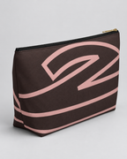 Bold Personalized Monogram Accessory Cosmetic Pouch – Chocolate & Blush