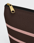 Bold Personalized Monogram Accessory Cosmetic Pouch – Chocolate & Blush