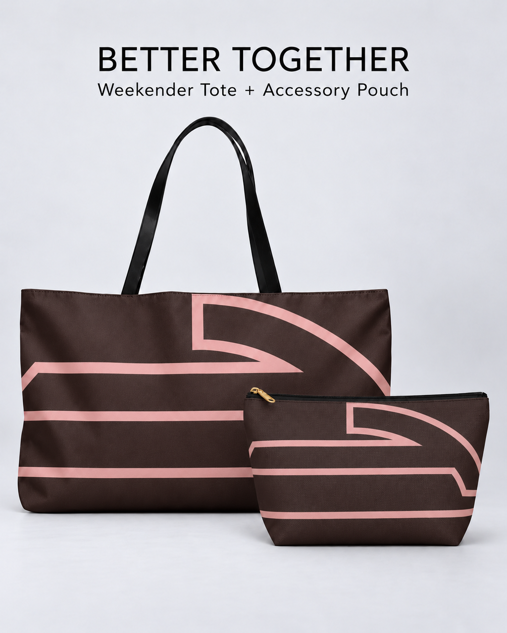 Bold Personalized Monogram Weekender Tote Bag – Chocolate & Blush
