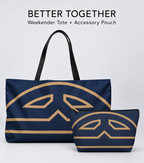 Bold Personalized Monogram Weekender Tote Bag – Navy & Camel