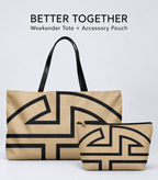 Bold Personalized Monogram Weekender Tote Bag – Natural & Black