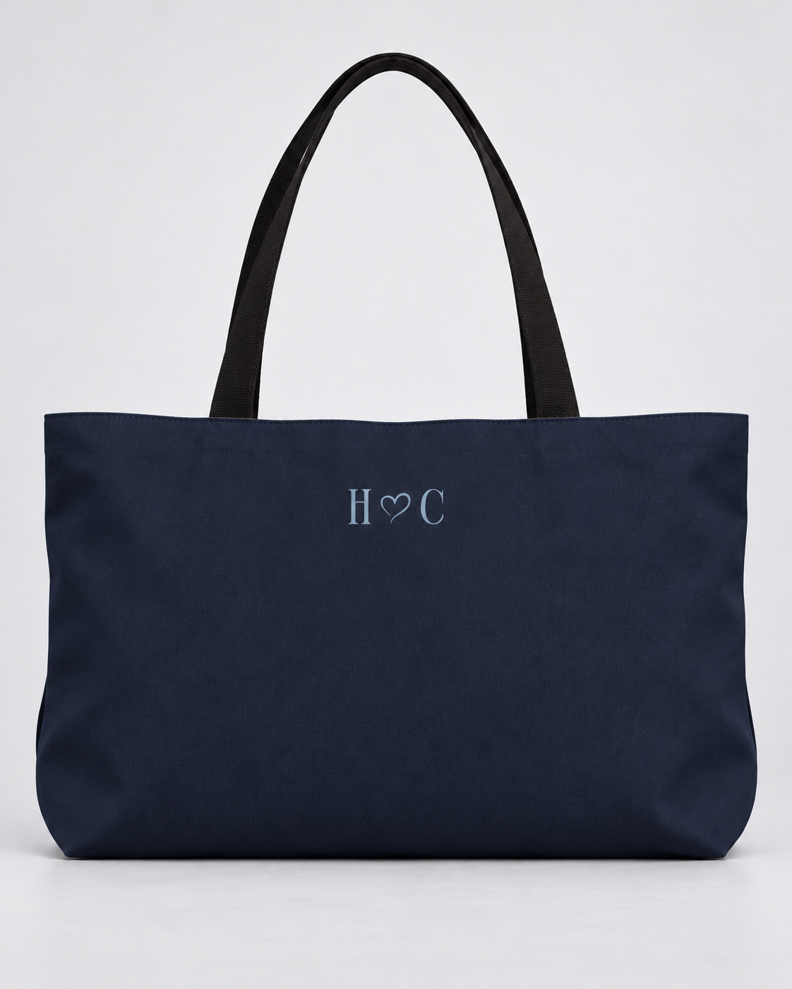 Personalized Mrs. Bridal Weekender Tote | Custom Bride Bag with Last Name, Wedding Year & Couple’s Initials, Ivory & Navy
