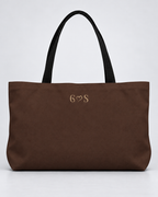 Personalized Mrs. Bridal Weekender Tote | Custom Bride Bag with Last Name, Wedding Year & Couple’s Initials, Champagne & Espresso