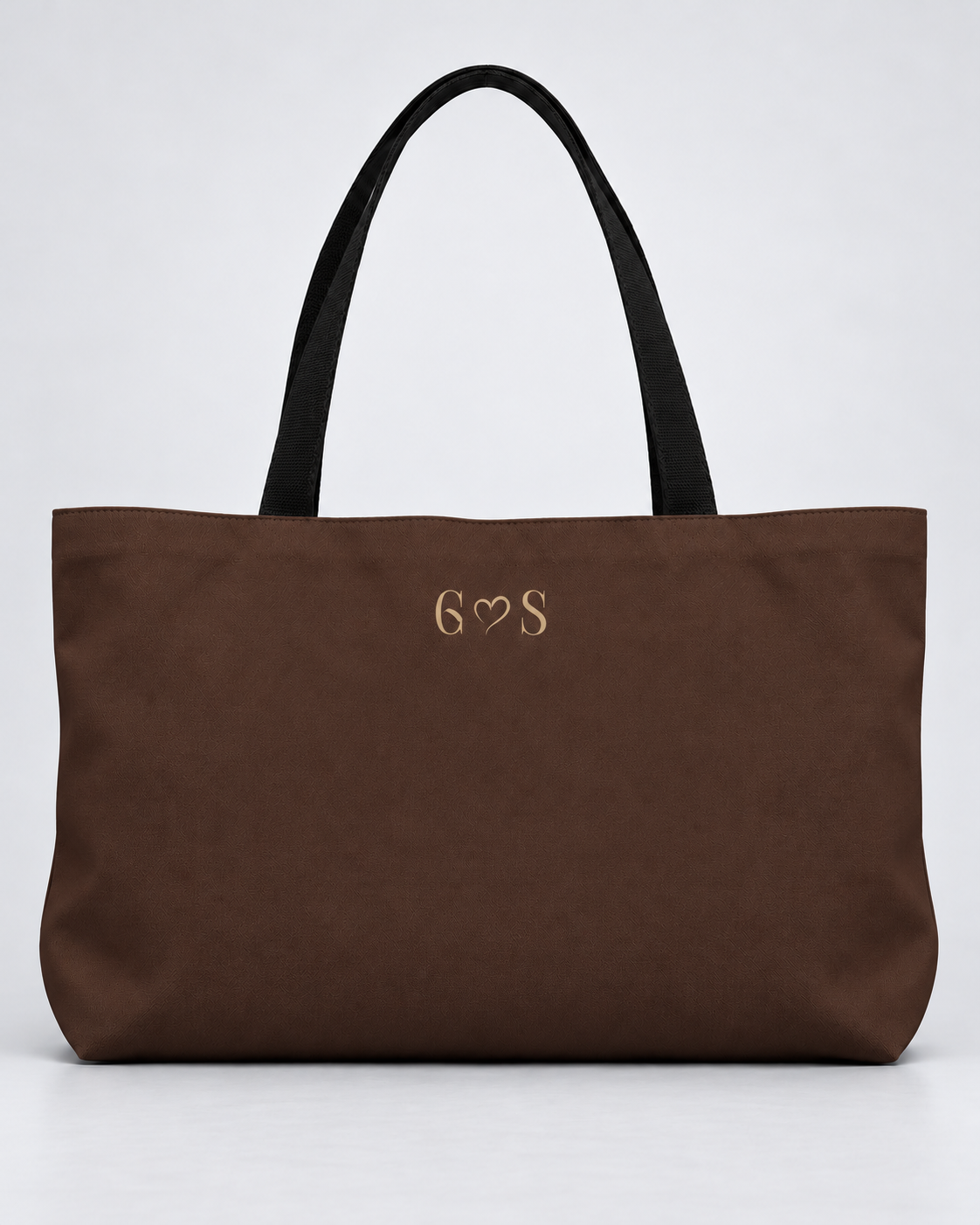 Personalized Mrs. Bridal Weekender Tote | Custom Bride Bag with Last Name, Wedding Year & Couple’s Initials, Champagne & Espresso