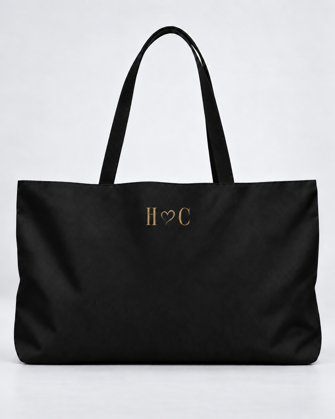 Personalized Mrs. Bridal Weekender Tote | Custom Bride Bag with Last Name, Wedding Year & Couple’s Initials, Black & Ivory