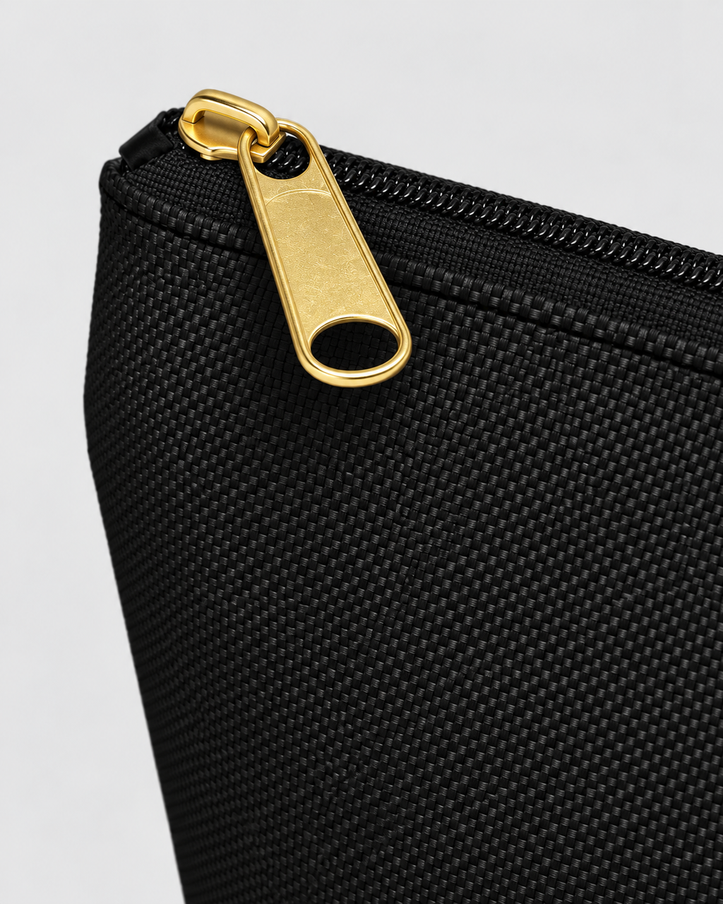 Personalized Signature Stripe Accessory Pouch | Custom Three-Initial Monogram Makeup & Travel Bag, Charcoal & Ivory