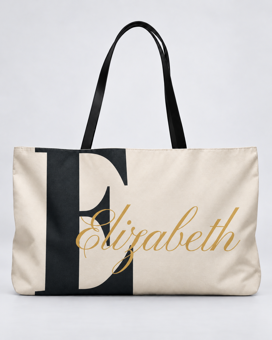 Personalized Classic Initial Weekender Tote | Custom Monogram Travel Bag with Script Name