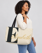 Personalized Classic Initial Weekender Tote | Custom Monogram Travel Bag with Script Name