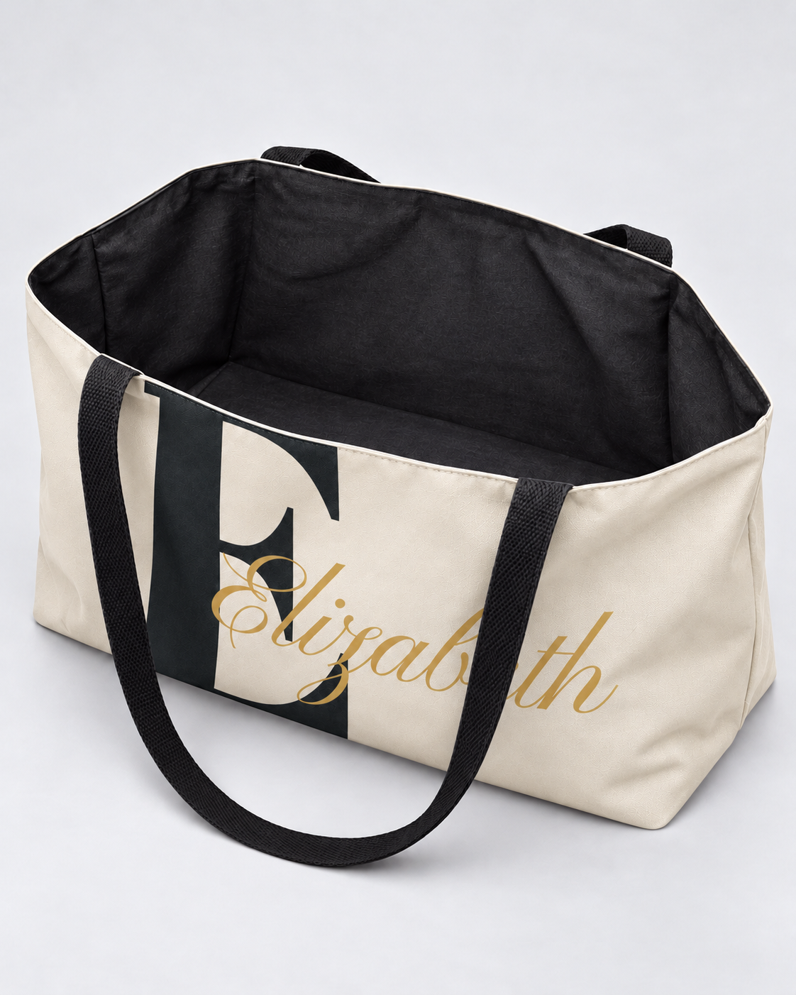 Personalized Classic Initial Weekender Tote | Custom Monogram Travel Bag with Script Name