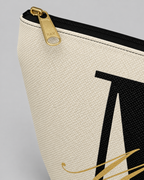 Personalized Center Stage Initial Cosmetic Pouch | Custom Makeup Bag with Script Name