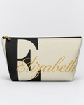 Personalized Classic Initial Cosmetic Pouch | Custom Monogram Makeup Bag with Script Name