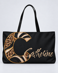 Personalized Wild Initial Weekender Tote | Leopard Print Monogram Travel Bag with Custom Name
