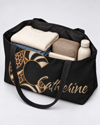 Personalized Wild Initial Weekender Tote | Leopard Print Monogram Travel Bag with Custom Name