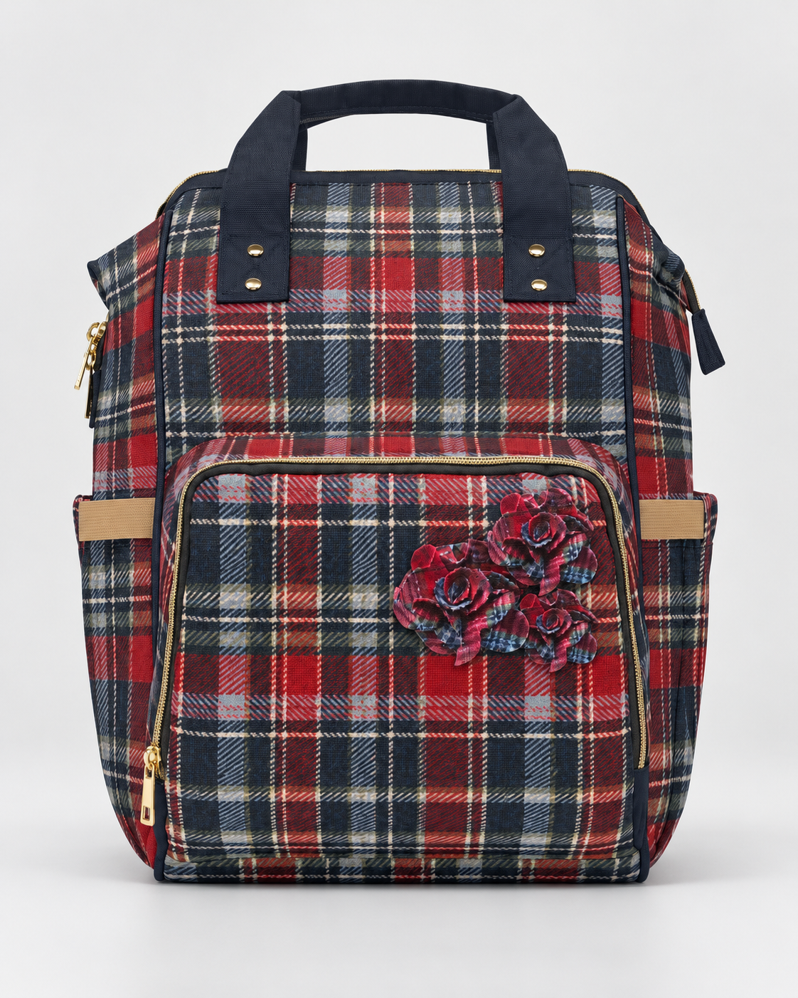 Rogue Rosette Plaid Backpack | Women’s Red & Navy Commuter Bag