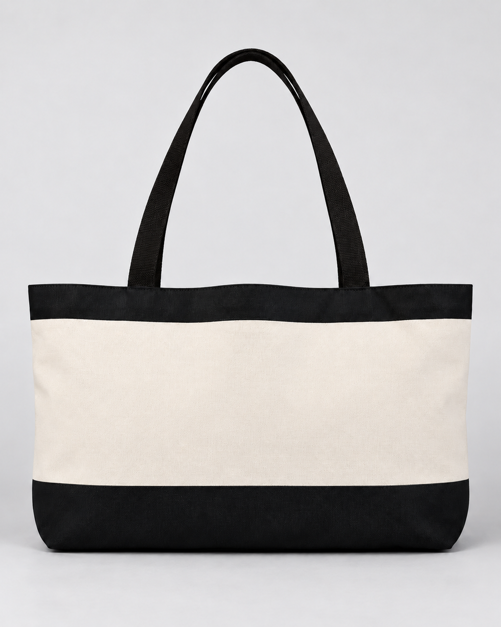Personalized Colorblock Weekender Tote | Custom Script Name Travel Bag, Black & Ivory
