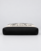 Personalized Colorblock Weekender Tote | Custom Script Name Travel Bag, Black & Ivory