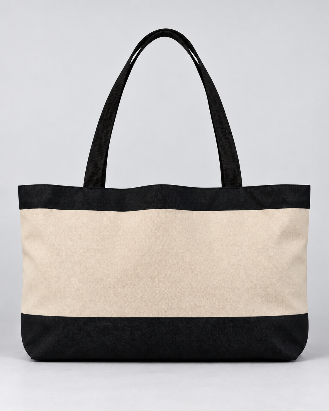 Personalized Colorblock Weekender Tote | Custom Script Name Travel Bag, Black & Natural