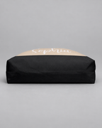 Personalized Colorblock Weekender Tote | Custom Script Name Travel Bag, Black & Natural