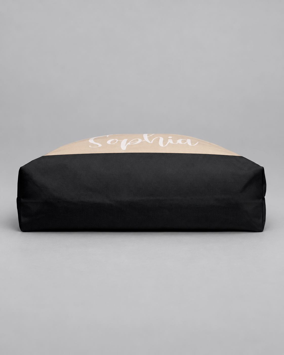 Personalized Colorblock Weekender Tote | Custom Script Name Travel Bag, Black & Natural