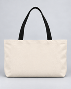 Personalized Elegant Script Monogram Weekender Tote | Custom Three-Initial Travel Bag, Natural & Gold
