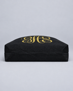 Personalized Elegant Script Monogram Weekender Tote | Custom Three-Initial Travel Bag, Black & Gold