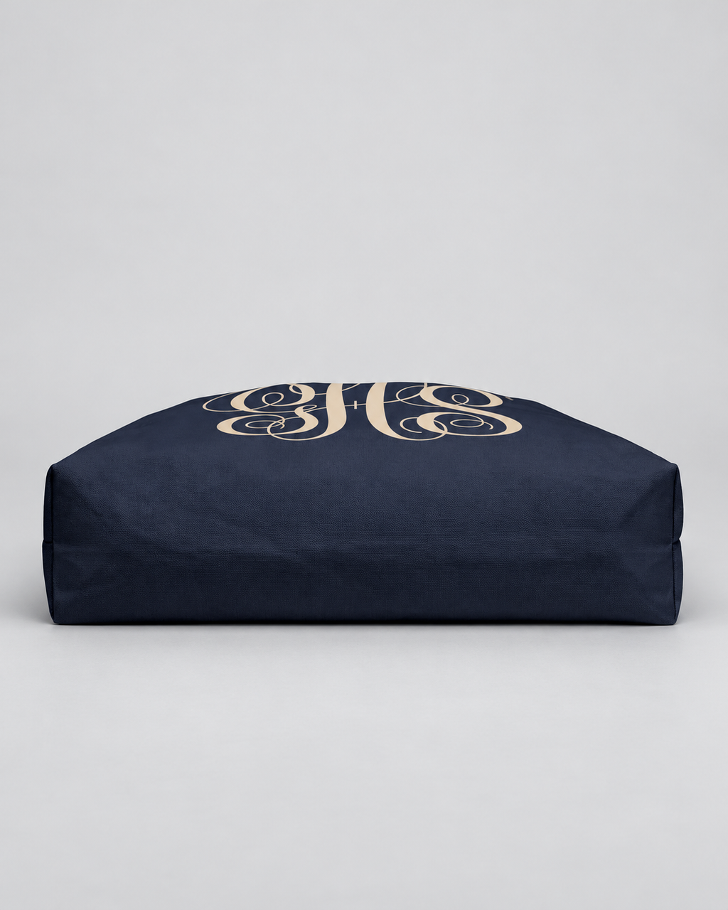 Personalized Elegant Script Monogram Weekender Tote | Custom Three-Initial Travel Bag, Navy