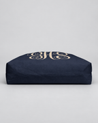 Personalized Elegant Script Monogram Weekender Tote | Custom Three-Initial Travel Bag, Navy