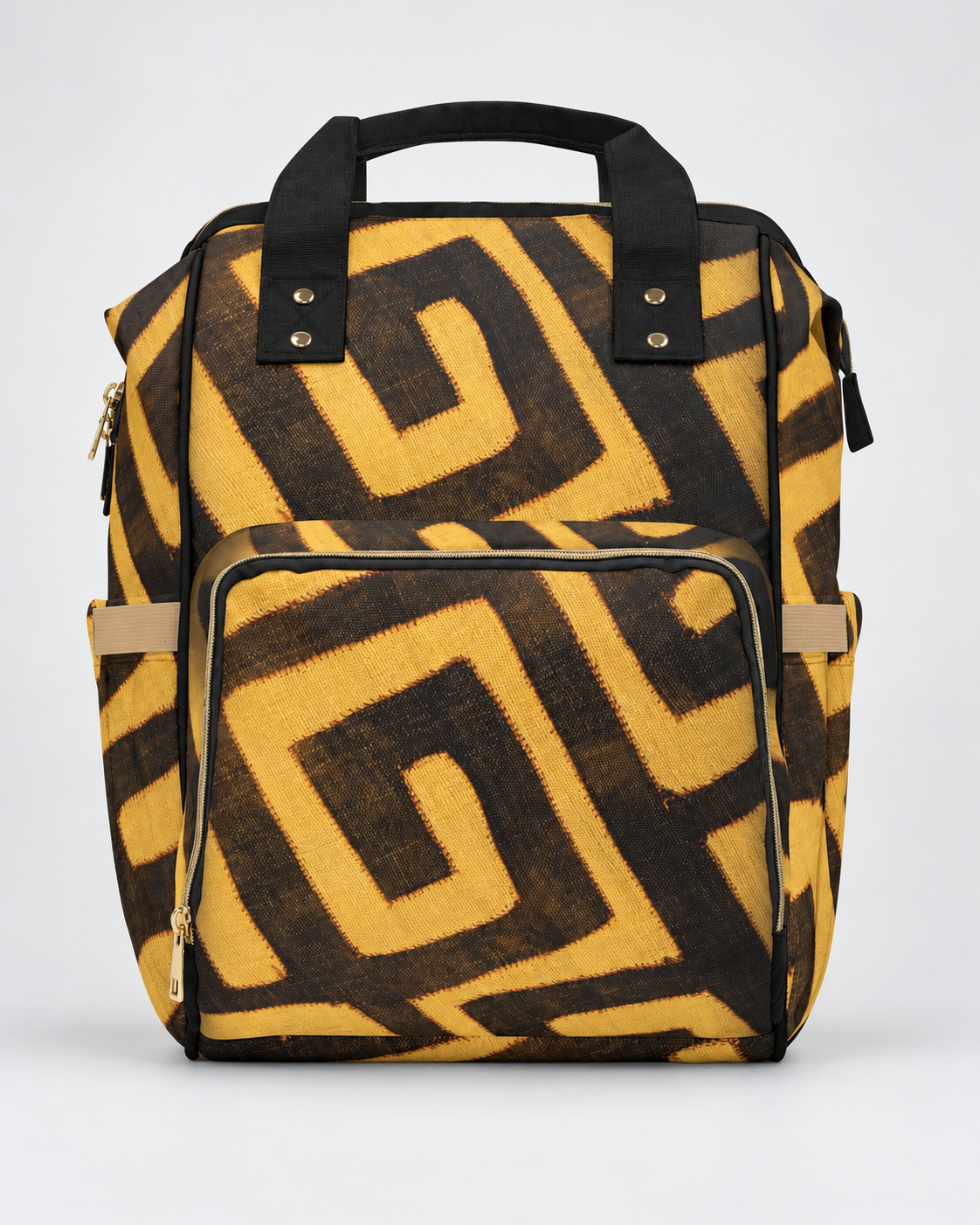 Savannah Gold Commuter Backpack | Women’s Gold & Brown Geometric Work and Travel Bag