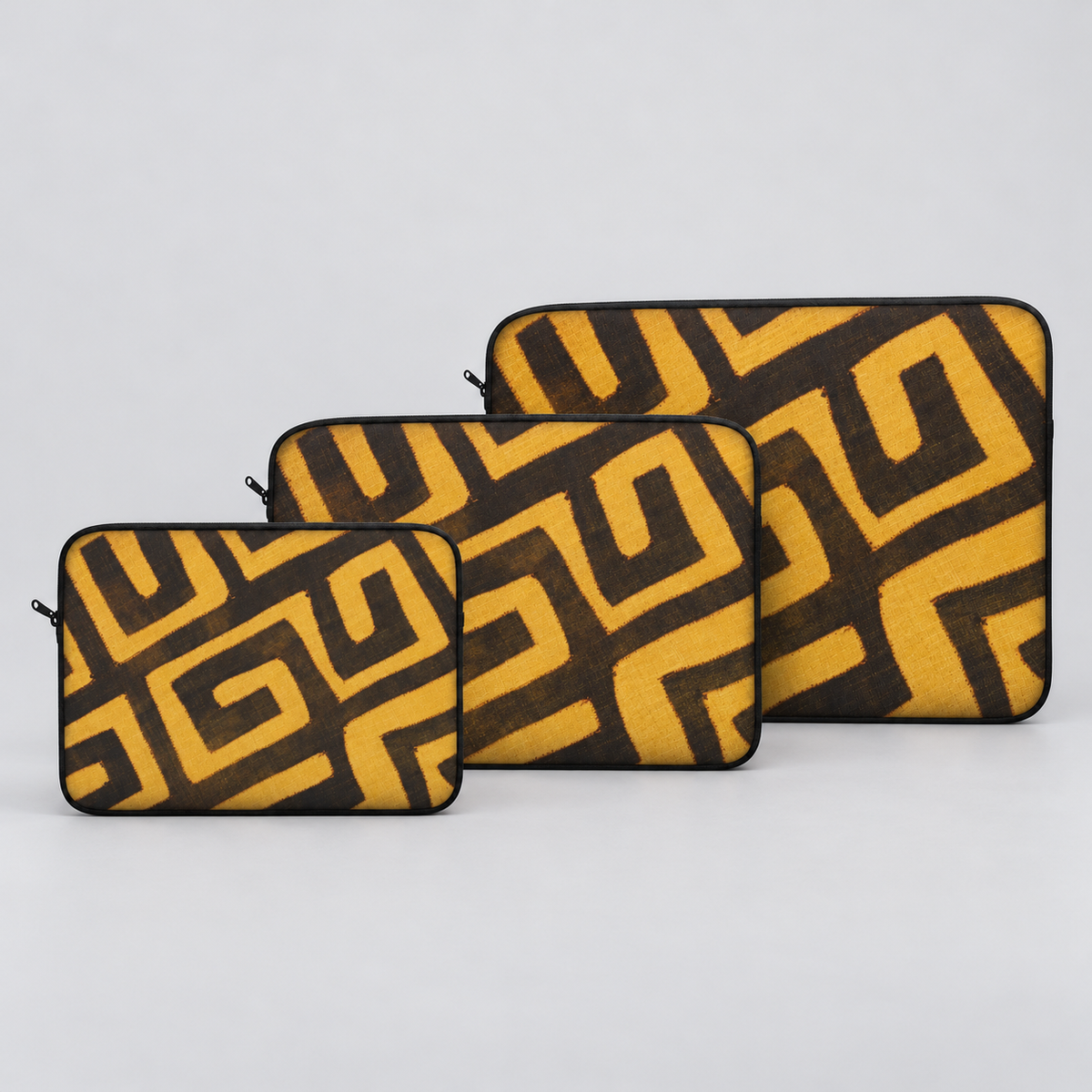 Savannah Gold Padded Laptop Sleeve | Gold & Brown Geometric Computer Case