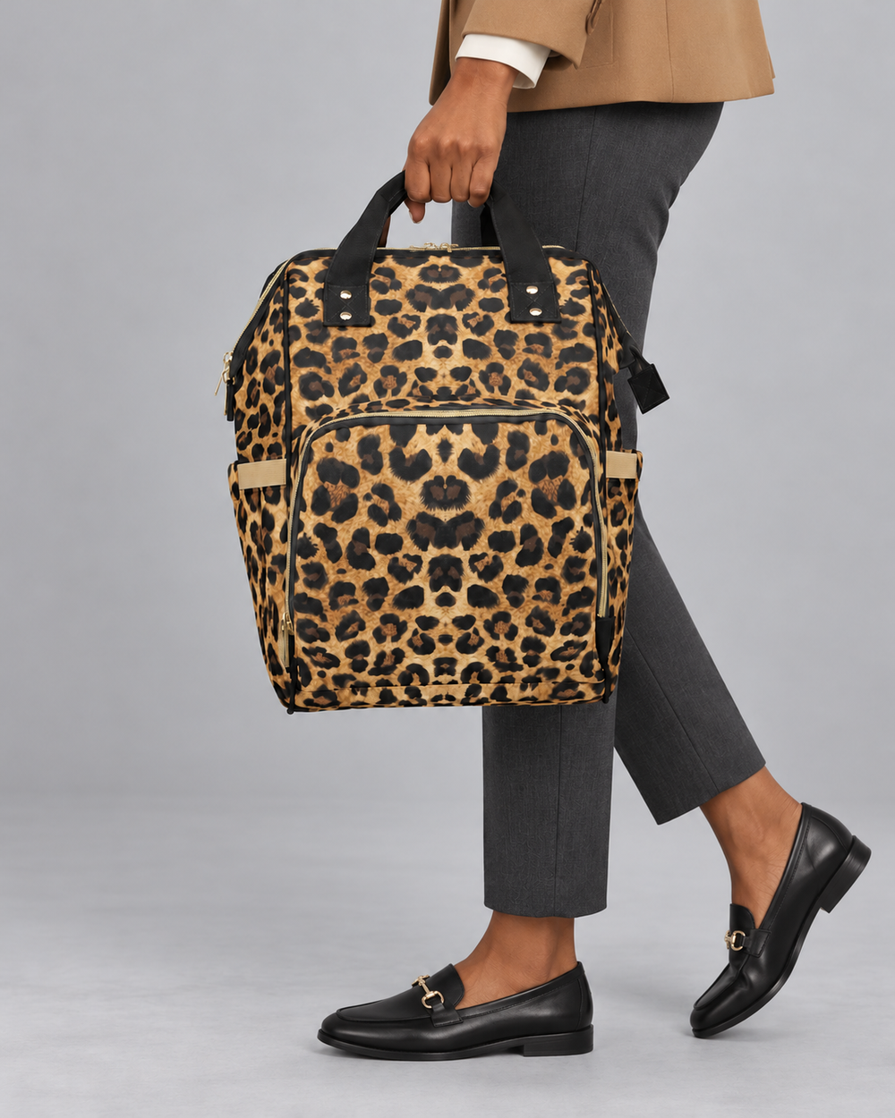 Wild Essence Leopard Print Commuter Backpack | Women’s Work & Travel Bag, Personalization Available
