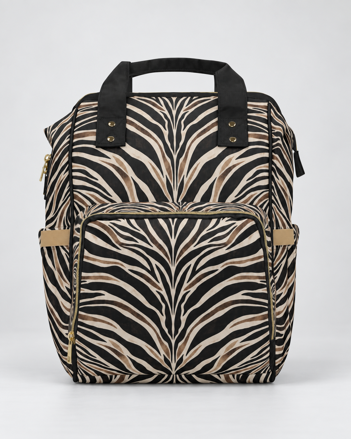 Wild Society Zebra Commuter Backpack | Women’s Neutral Animal Print Work & Travel Bag