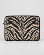 Wild Society Zebra Padded Laptop Sleeve | Neutral Animal Print Computer Case
