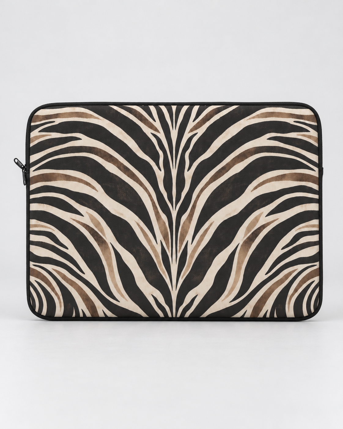 Wild Society Zebra Padded Laptop Sleeve | Neutral Animal Print Computer Case