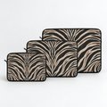 Wild Society Zebra Padded Laptop Sleeve | Neutral Animal Print Computer Case