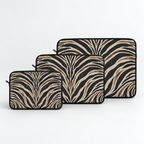 Wild Society Zebra Padded Laptop Sleeve | Neutral Animal Print Computer Case