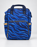 Blue Tiger Stripe Commuter Backpack | Women’s Navy & Royal Blue Work and Travel Bag