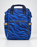 Blue Tiger Stripe Commuter Backpack | Women’s Navy & Royal Blue Work and Travel Bag