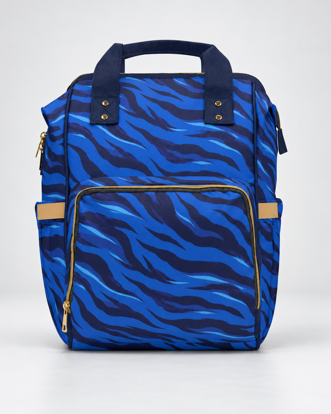 Blue Tiger Stripe Commuter Backpack | Women’s Navy & Royal Blue Work and Travel Bag