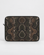 Python Allure Padded Laptop Sleeve | Olive & Brown Snakeskin Print Computer Case