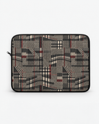 Plaid Rebellion Padded Laptop Sleeve | Charcoal Patchwork Plaid Computer Case