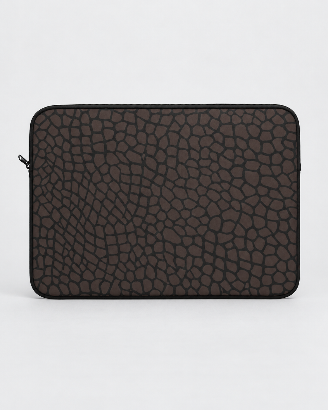 Giraffe Print Padded Laptop Sleeve | Brown & Black Animal Print Computer Case
