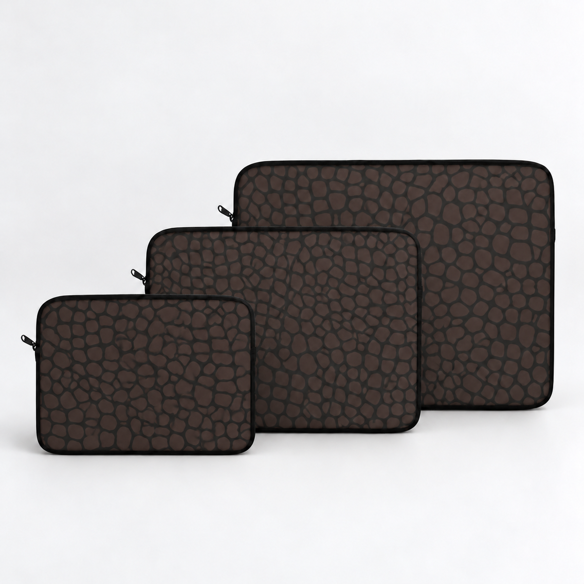 Giraffe Print Padded Laptop Sleeve | Brown & Black Animal Print Computer Case