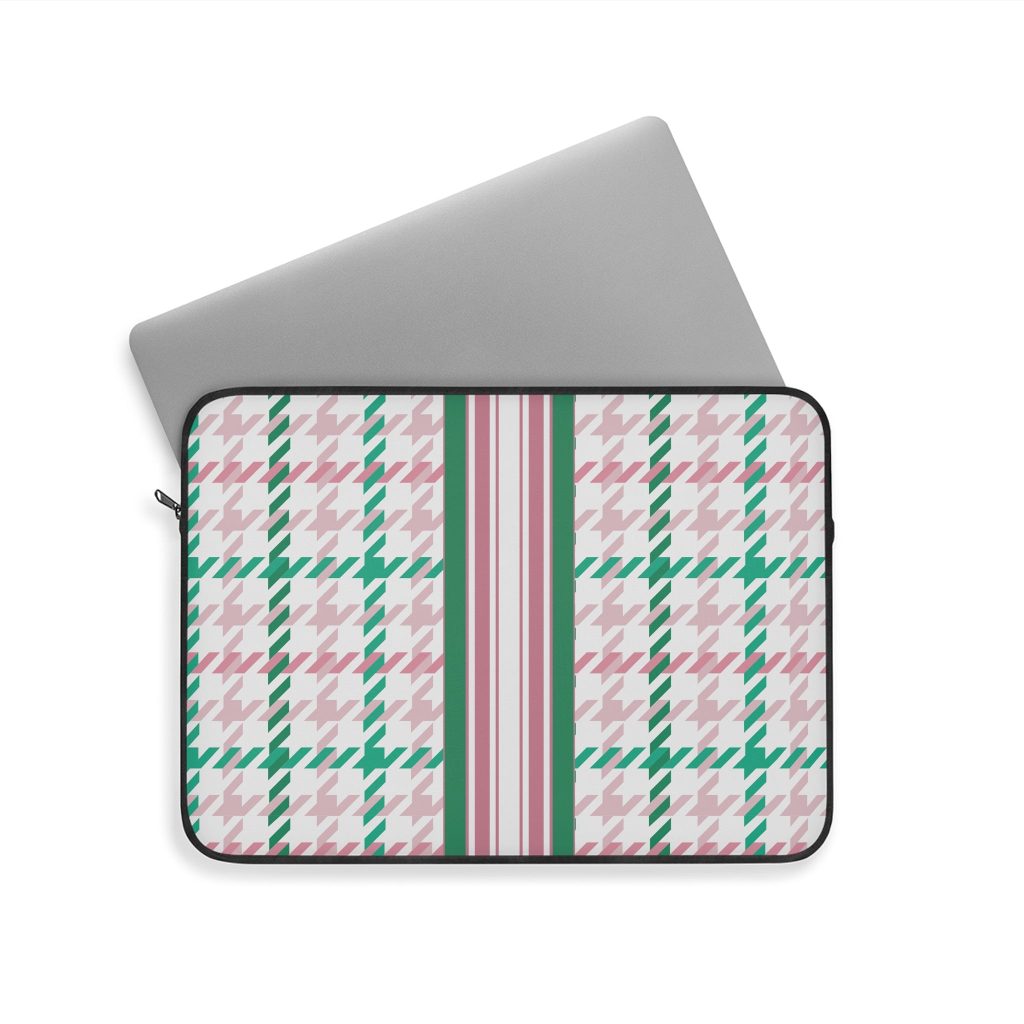 Houndstooth & Stripes Slim Protective Laptop Sleeve — Available in 12", 13", 15"