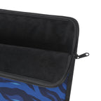 Blue Tiger Stripe Padded Laptop Sleeve | Navy & Royal Blue Animal Print Computer Case